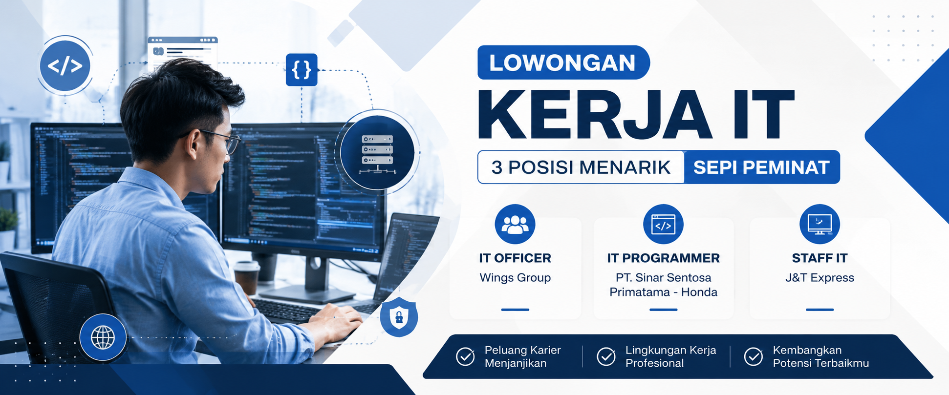 Ilustrasi pekerjaan di bidang IT untuk lowongan kerja tahun 2026
