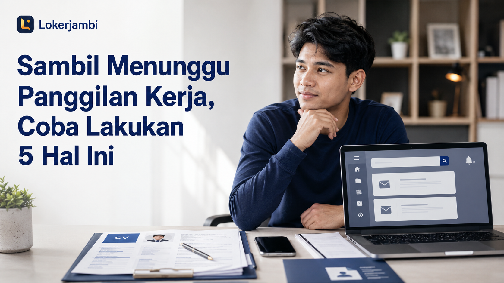 Sambil menunggu panggilan kerja, pencari kerja mempersiapkan CV dan meningkatkan skill