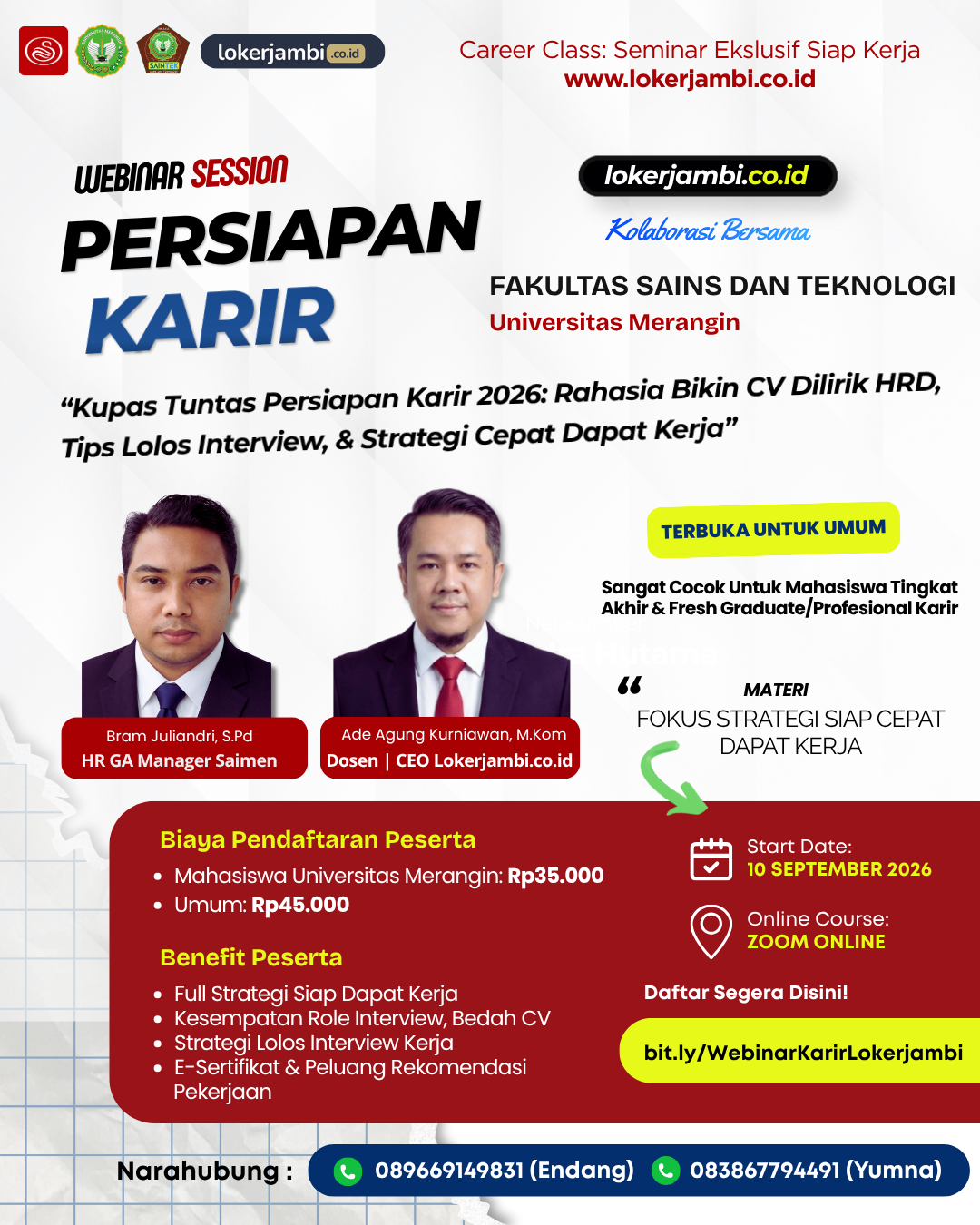 Seminar Persiapan Karir 2026 Lokerjambi pada 10 September 2026